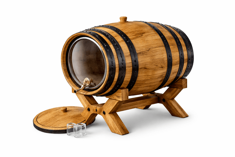 Barril de Roble 225 Litros con Tapas de Vidrio (Premium)
