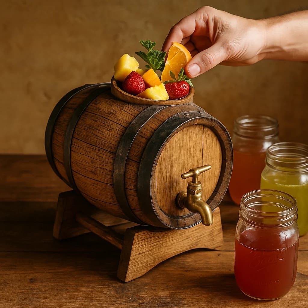 Tutorial infusion de licor casero en barril de roble de 5 litros con frutas, hierbas y especias paso a paso