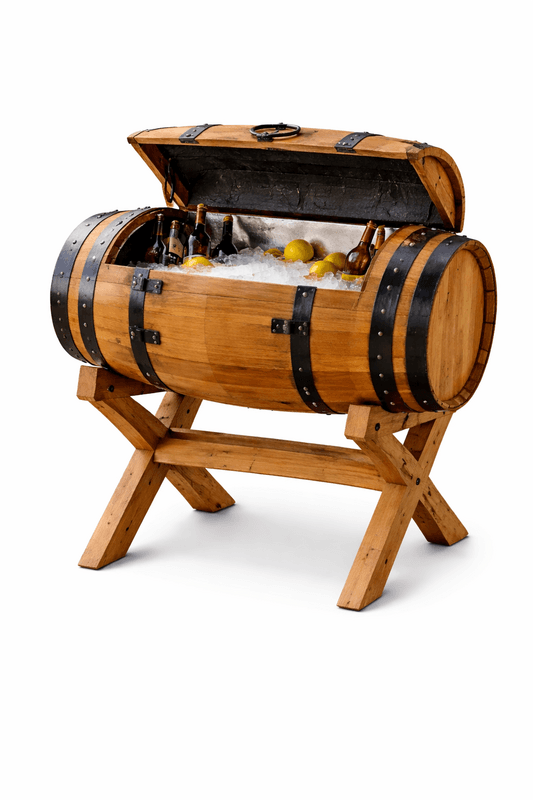 Hielera de Barril 200L - mueble de barril artesanal