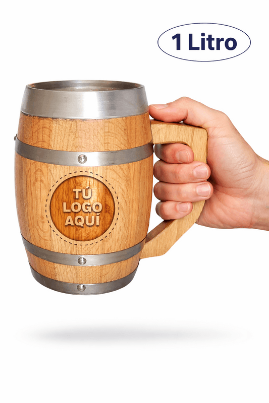 Tarro Vikingo de Roble 1 Litro - Tarro de Madera