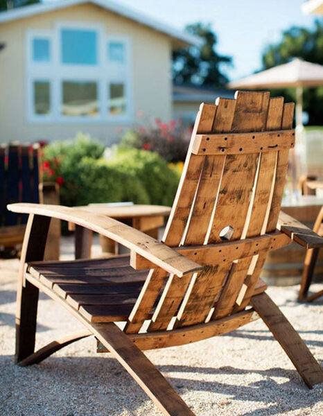 Silla Adirondack de barril vista trasera