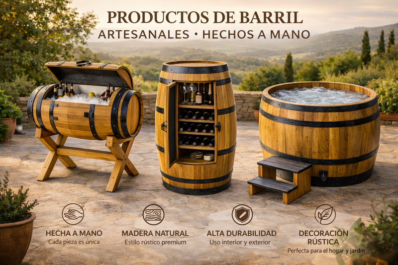 Muebles de barril artesanales premium