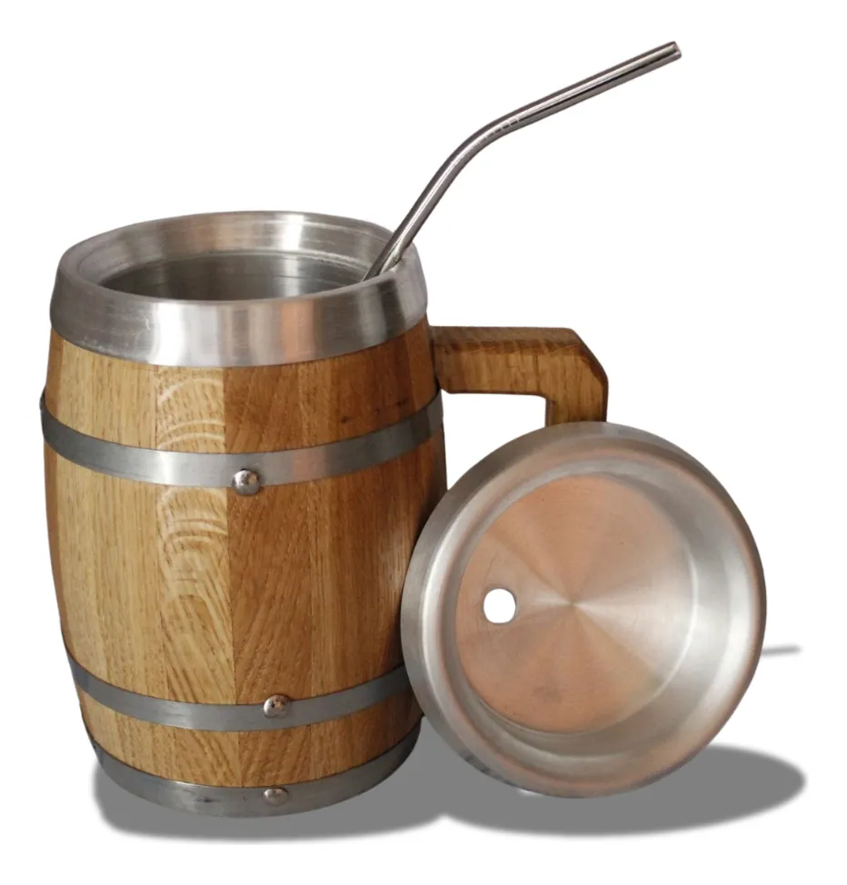 Tapa con popote de aluminio para tarro vikingo