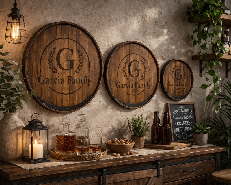 Tapas de barril artesanales como decoracion