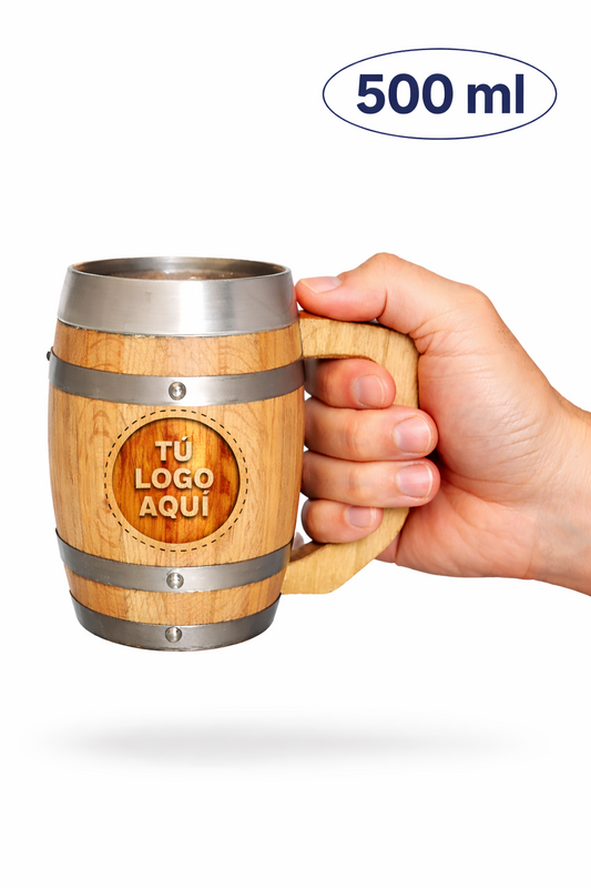Tarro Vikingo de Roble 500ml - Tarro de Madera