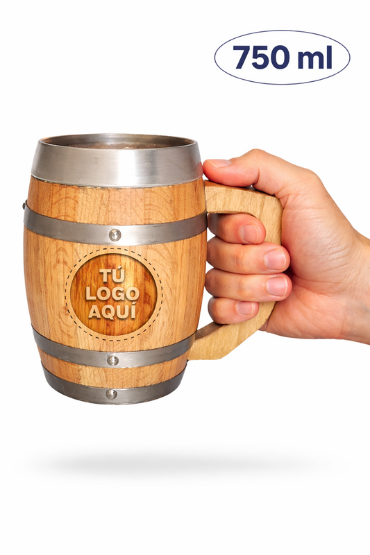 Tarro Vikingo de Roble 750ml - Tarro de Madera