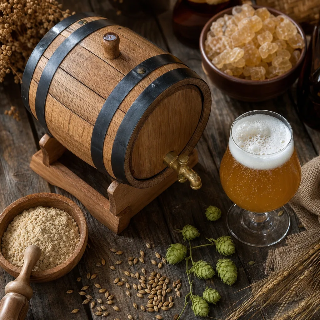 Saison dorada con espuma blanca en barril de roble francés con Brettanomyces, experimento Lab Cervecero avanzado