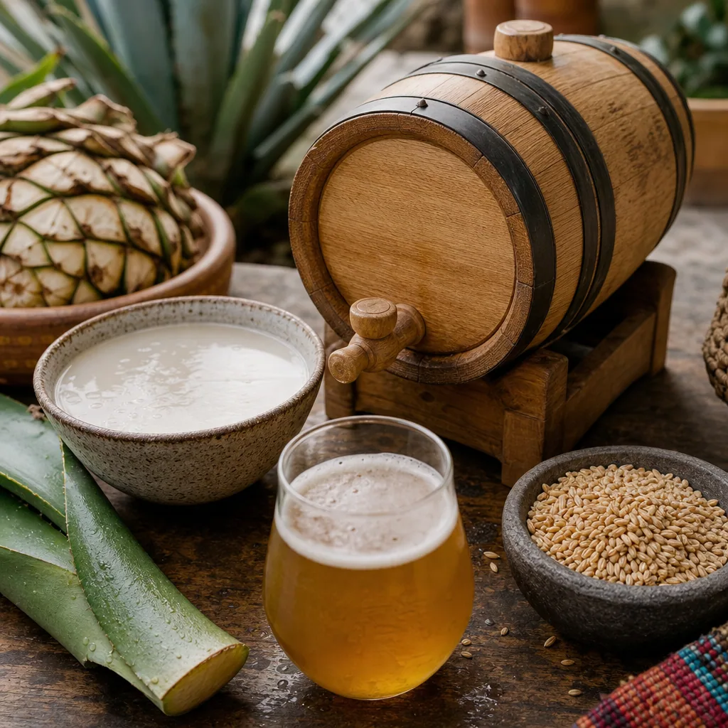 Híbrido de pulque y cerveza wheat ale en barrica de roble, fermentación mixta Lab Cervecero México