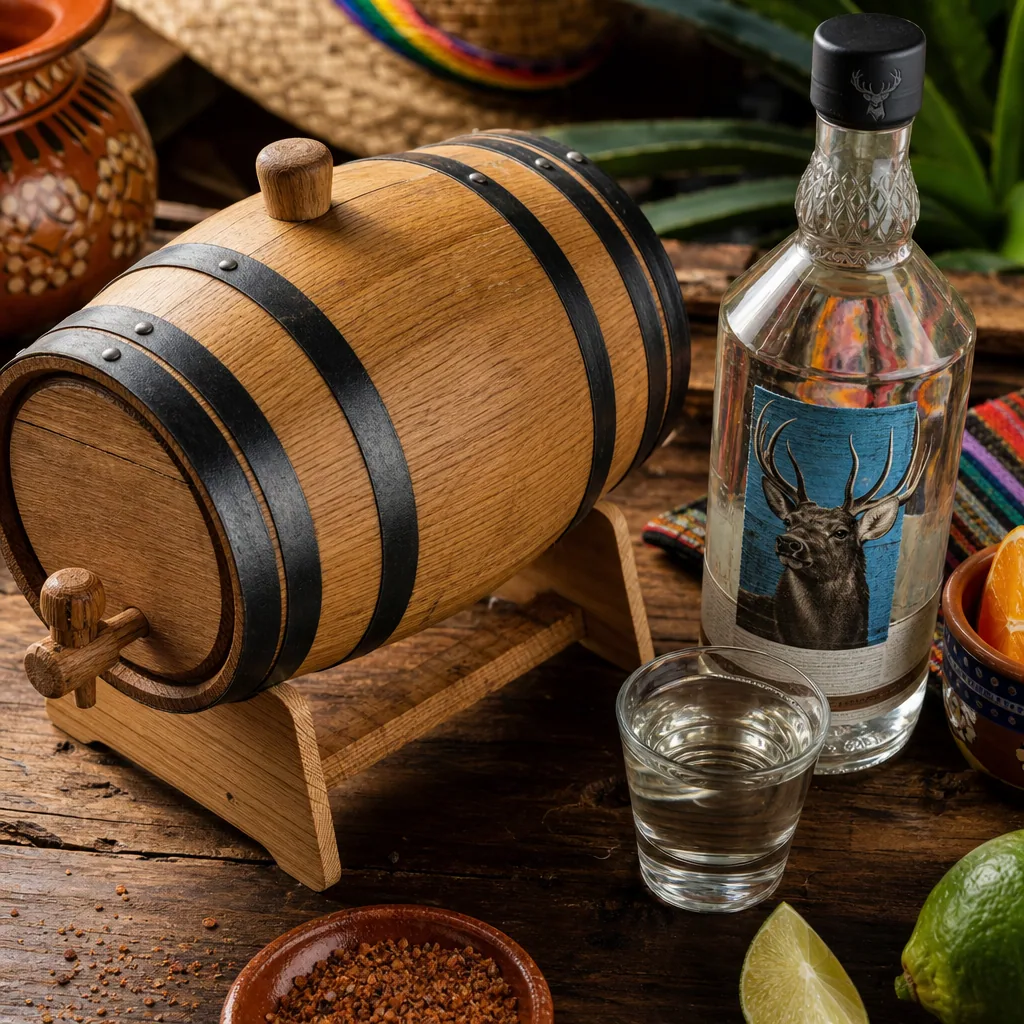 Tequila reposado casero en barril de roble