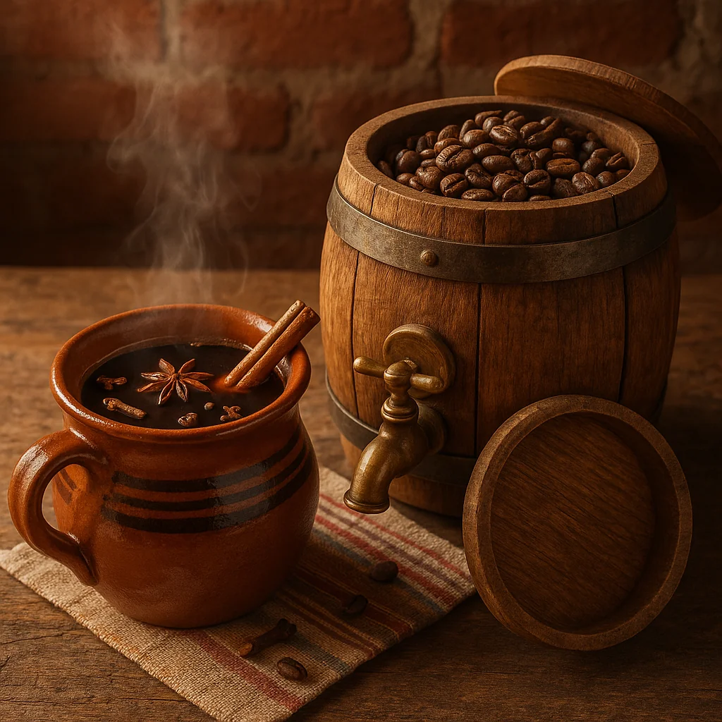Receta café de olla mexicano con granos añejados en barril de roble ex-whisky, canela y piloncillo tradicional